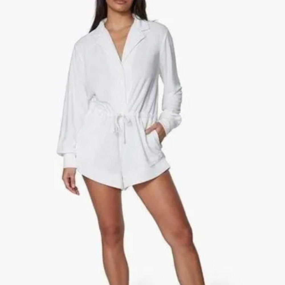 Danielle Bernstein Knit Romper White